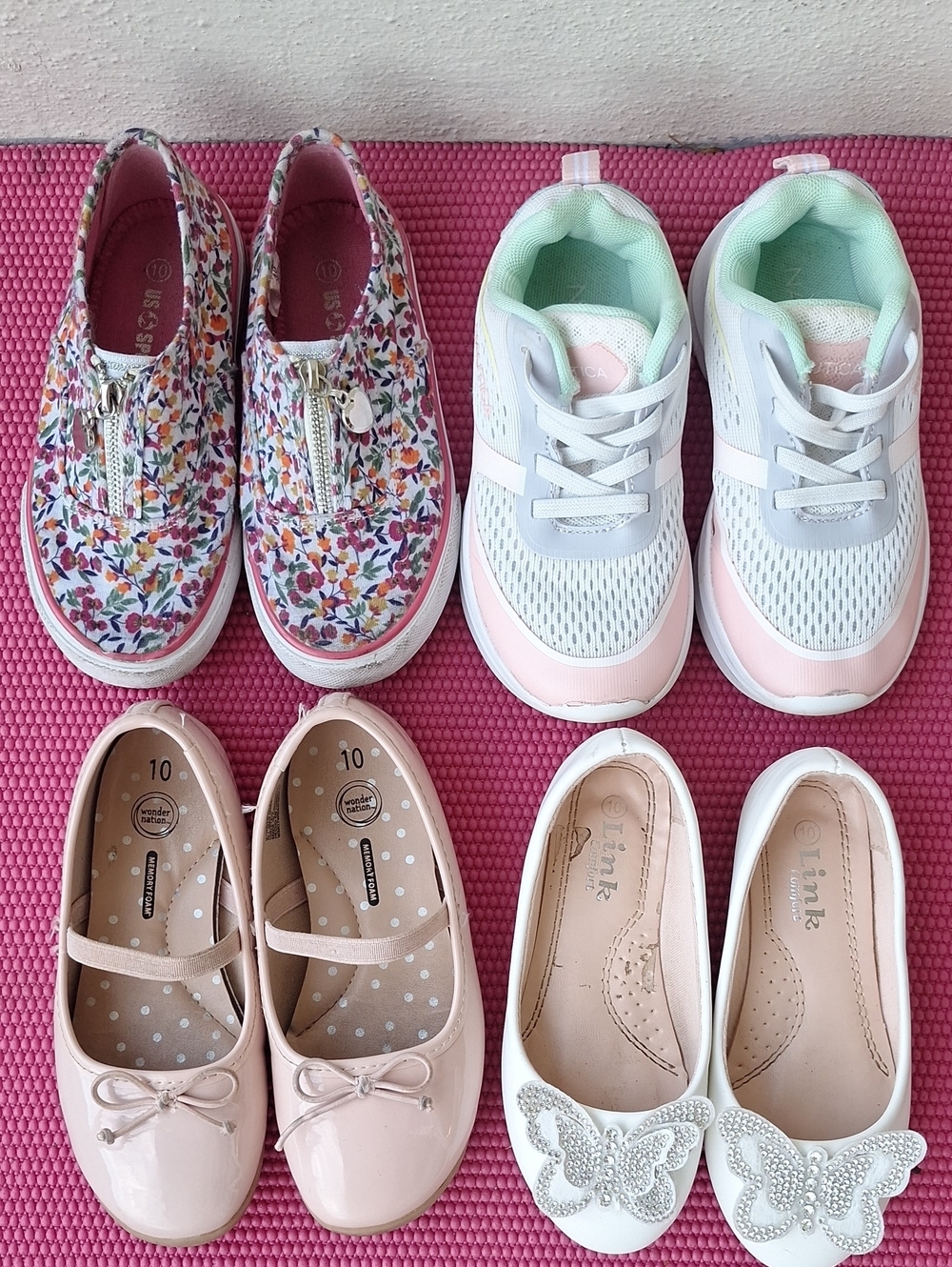 Lot Of 4 Girl's Sneakers Shoes Size 10